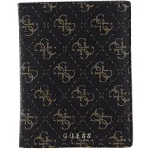 GUESS Identiteitskaarthoesje Passport Case Brown Logo Donkerbruin