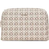 GUESS Cosmetische tas Dome Top Zip Travel Case Beige Multi Lichtgrijs