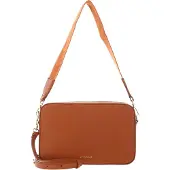Coccinelle Leren schoudertas Tebe Mini Bag Grained Leather Crab Lichtbruin