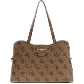 GUESS schoudertas shopper Janie Logo Tote Bag Latte Logo bruine