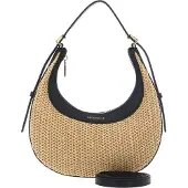 Coccinelle Leren schoudertas Whisper Straw Mini Bag Natural / Noir beige