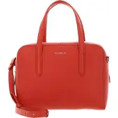 Coccinelle Leren Handtas Schoudertas Swap Handbag Grained Leather Tangerine Oranje