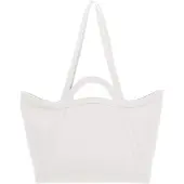 Coccinelle Leren Schoudertas Amalia Grained Leather Shopper Blanco Wit