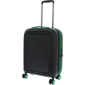 Mandarina Duck Logoduck + Expandable Cabin Trolley Green Light Zwart 55cm