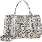 GUESS handtas schoudertas Bianca Girlfriend Satchel Natural Lichtgrijs