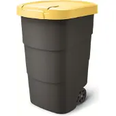 Prosperplast - Wheeler - Grote Afvalbak met wielen 95L - Geel / Kunststof