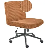 Beliani GEDDES - Bureaustoel - Goudbruin - Corduroy