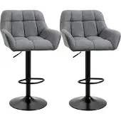 HOMCOM HOMdotCOM barkrukken, set van 2, tegenkrukken, in hoogte verstelbaar, draaibaar, in retro-design