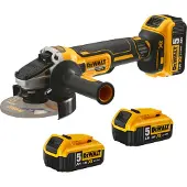 DeWalt DCG405P3 DCG405P3-QW Haakse accuslijper 125 mm 18 V 5 Ah