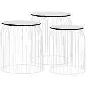 vidaXL Salontafels 3 st wit