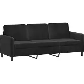 Syfax Driezitsbank 180 cm fluweel zwart
