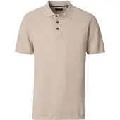 Casa Moda Poloshirt beige structuur 3 knoops