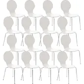 CLP Diego Set van 16 stapelstoelen wit