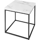 Invicta Moderne bijzettafel ARCHITECTURE 45cm Wit Marmeren Design Metalen Frame - 44761