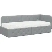 vidaXL Hoek Bed Frame Lichtgrijs 80 x 200 cm Stof