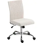 HOMCOM -Bureaustoel-Linnenlook stof (100% polyester)-56x43x88cm-Wit