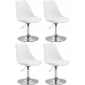 CLP Maverick Set van 4 Eetkamerstoelen - Kunststof wit chroom
