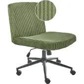 Beliani GEDDES - Bureaustoel - Groen - Corduroy