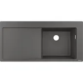 Hansgrohe Inbouwspoel 43314290, links, model S514-F450, steingrijs, 450mm, met afdruipgedeelte, model S514-F450 SG