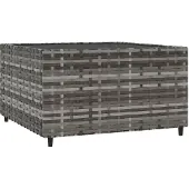 Syfax Salontafel tuin vierkant 50x50x30 cm poly rattan grijs