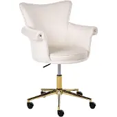 Beliani VELENCIA - Bureaustoel - Off-white - Fluweel