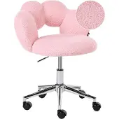 Beliani WHIZZY - Kinderbureaustoel - Roze - Bouclé