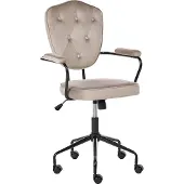 Beliani VELISSE - Bureaustoel - Taupe - Fluweel
