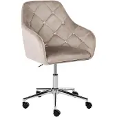 Beliani VELORIA - Bureaustoel - Beige - Fluweel