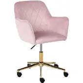 Beliani LELORIA - Bureaustoel - Pastelroze - Fluweel