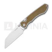 Kizer Cutlery Wharning S45VN vouwmes, Gray Aluminum & Brown Norplex UltreX, Satin