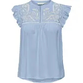 ONLY Blouse 'ONLVESTINE' duifblauw / offwhite