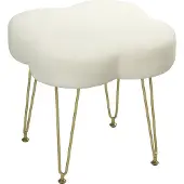 HOMCOM Foot Stool-Polyester-41L x 41B x 40H cm-Cremeweiß