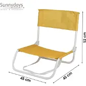 Sunnydays "LE SETAI" STRANDRUGKUSSEN MET SCHOUDERRIEM GEEL MOSTERD 45X45XH52CM