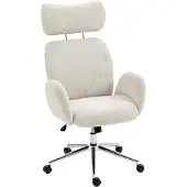 HOMCOM Bureaustoel Polyester, Staal 75L x 65B x 115-123H cm Lichtgrijs