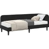 vidaXL Hoek Bed Frame Zwart 80 x 200 cm Fluweel