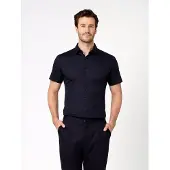 Desoto Casual Slim Fit Jersey overhemd marine, Effen