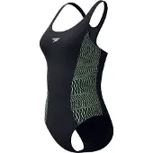 Speedo Placement Medalist Swimsuit Zwart UK 36 Vrouw