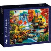Bluebird Puzzle Country House by the Water Fall Puzzel 1000 Stukjes