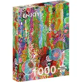 Enjoy Floral Curtain Puzzel Puzzel 1000 Stukjes