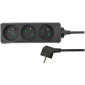 AWTOOLS verlengsnoer voor thuisgebruik, zwart, 4 stopcontacten, 5,0 meter, met aarding