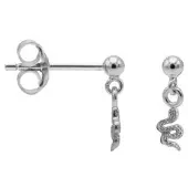 Karma Oorbellen Hanging Snake | Zilver