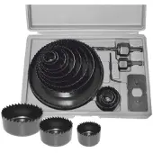 AWTOOLS - Gatenzaagset - 16 Stuks - Voor Hout - Met Opbergkoffer