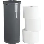 Unyqoos losstaande toiletrolhouder – Toiletrolhouder van kunststof, antraciet, geschikt voor maximaal 3 rollen, Ø 15,2 cm x H 38,9 cm
