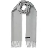 Falke Basic Woven With Fringes sneldrogend warm wol wintersjaal unisex grijs - maat ONESIZE