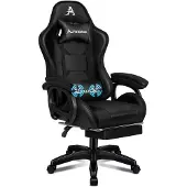 ALFORDSON - Gaming stoel met massage lendenkussen - X-Large - 5 massage modi - USB aansluiting - Uitschuifbare voetensteun - Verstelbare rugleuning 90°-150° - Ergonomisch