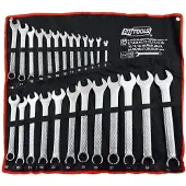 AWTOOLS set vlakke en ringsteeksleutels, 25-delig / 6mm - 32mm /