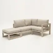 Vita Grosso 2-zits bank L + hocker + hoek beige