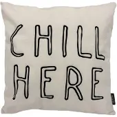 Gek op kussens! Sierkussen chill here | 45 x 45 cm | katoen/linnen