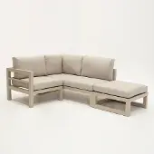 Vita Grosso 2-zits bank R+ hocker + hoek beige