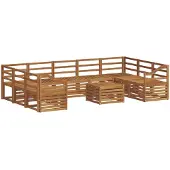 vidaXL Buiten bank set 10 st Naturel